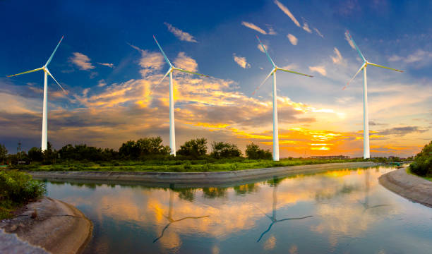 istock Wind turbine or wind power Translated into electricity, environmental protection Make the world not hot. 996320416