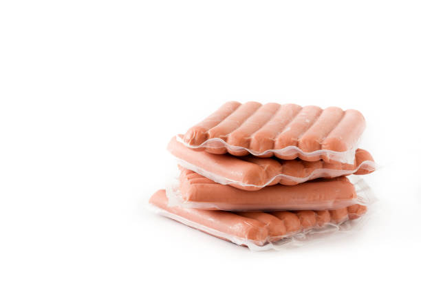 packaged sausages - packaged food imagens e fotografias de stock