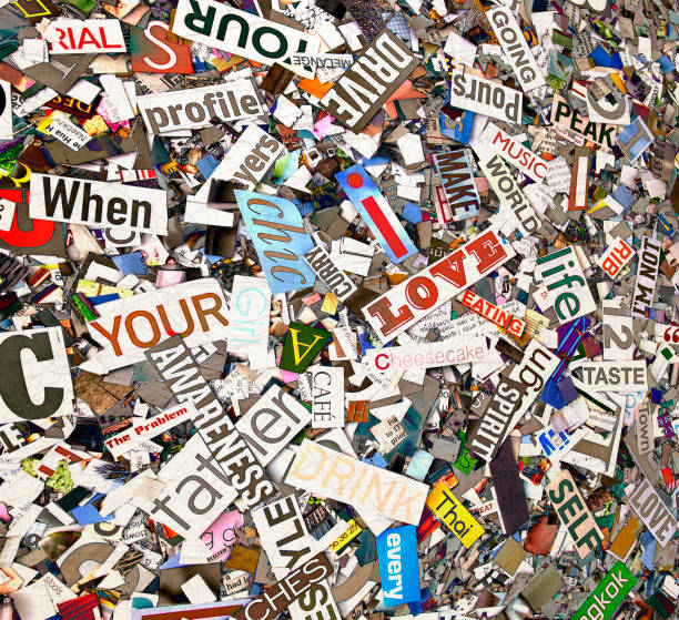 istock Random words and letters magaazine baxground  solarized 996341662