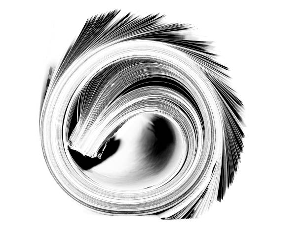 tightly rolled up magazine   monochrome isolated on white - tabloid newspaper rolled up journalist imagens e fotografias de stock