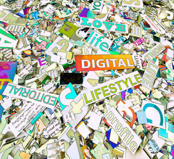 istock Random words and letters  in solarized color digital lifestyle 996341764