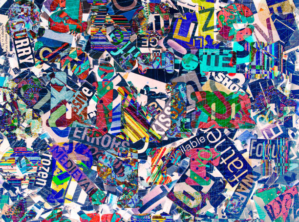 istock magazine confetti  in solarized color and scratches abstract 996341984