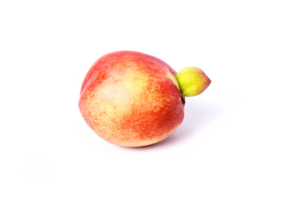 Right side of ugly peach isolated on white background