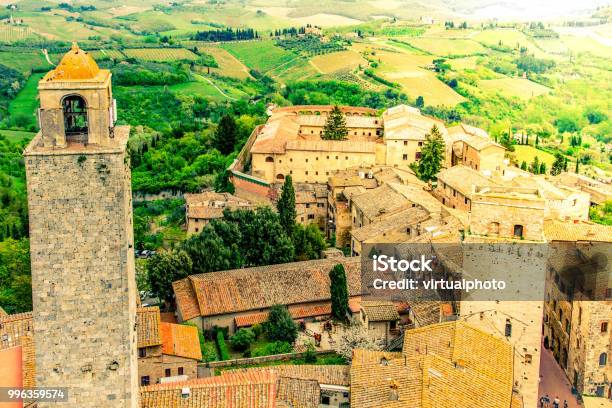 Panorama Of San Gimignano Stock Photo - Download Image Now - Color Image, Famous Place, Highlights - Hair