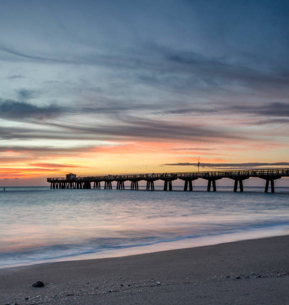 istock Pompano Beach, FL Pier at Sunrise with Cotton Candy Sky 996365288
