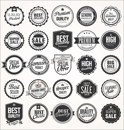 Retro vintage badges collection