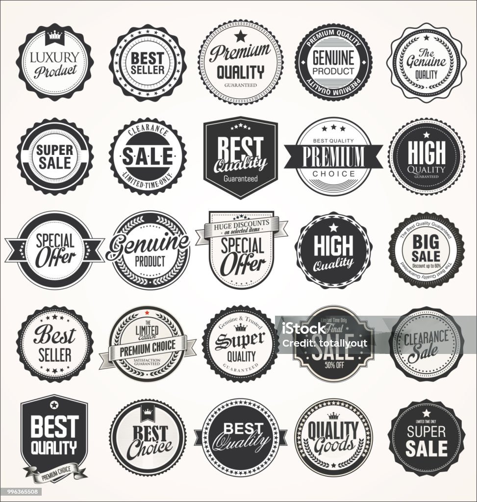 Retro vintage badges collection Seal - Stamp stock vector