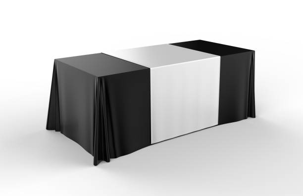 istock Trade show exhibition advertising runner table adjustable cloth  Banner or Table cover. 3d render illustration. 996371856