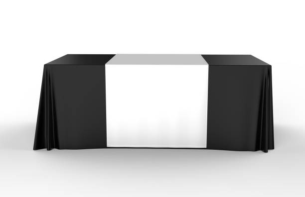 istock Trade show exhibition advertising runner table adjustable cloth  Banner or Table cover. 3d render illustration. 996371880