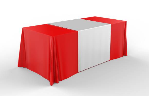 istock Trade show exhibition advertising runner table adjustable cloth  Banner or Table cover. 3d render illustration. 996371912