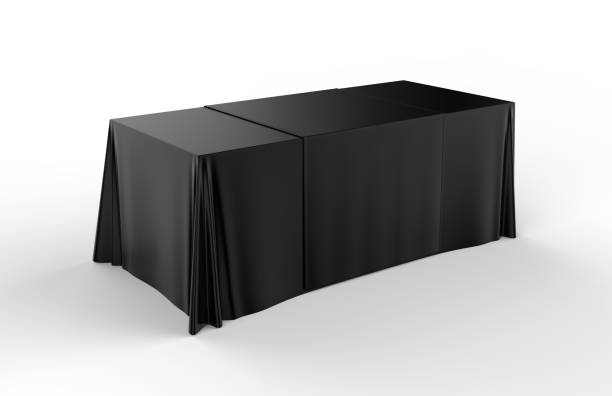 istock Trade show exhibition advertising runner table adjustable cloth  Banner or Table cover. 3d render illustration. 996371954