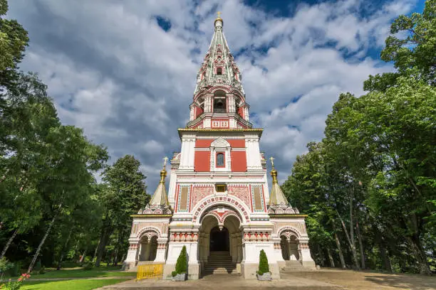 Photo of Russian church (Monastery Nativity) in town of Shipka.