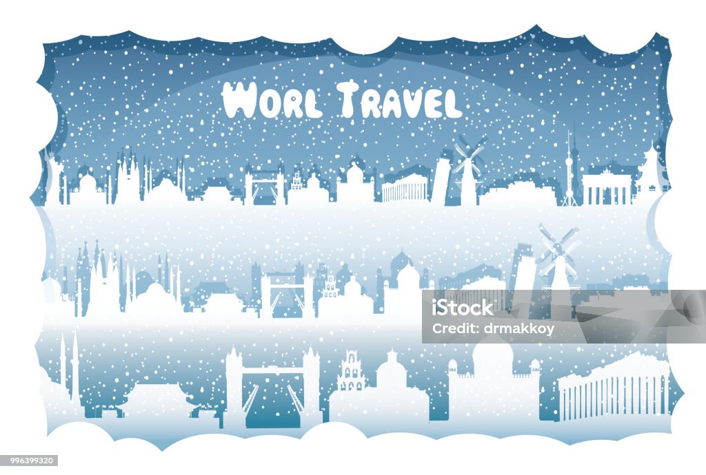 World Travel Vector World Travel In Silhouette stock vector