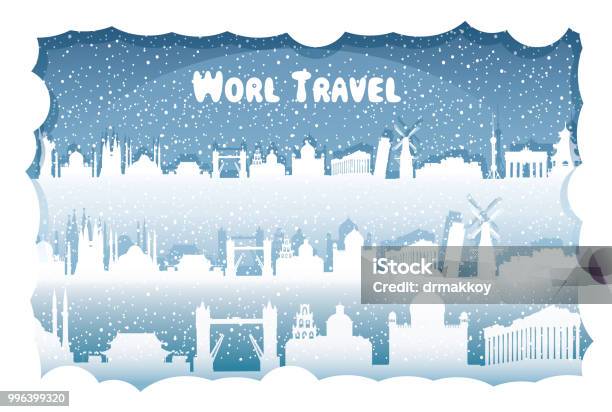 World Travel Stock Illustration - Download Image Now - In Silhouette, Istanbul, Agra