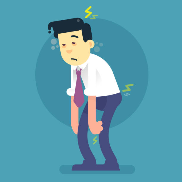 corporate charakter krank - krankheit stock-grafiken, -clipart, -cartoons und -symbole