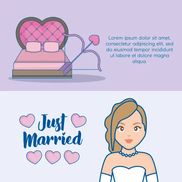 Vector illustration of Just married design