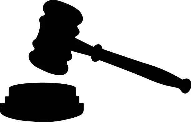 Vector illustration of gavel silhouette