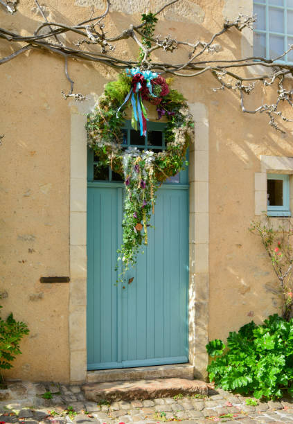 Wreath on a wooden door