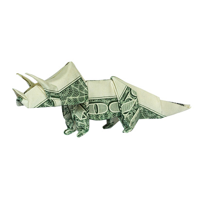 Tiền Origami Triceratops Khủng Long Gấp Với Hóa Đơn Một Đô La Thực Sự Bị Cô  Lập Trên Nền Trắng Hình ảnh Sẵn có - Tải xuống Hình ảnh Ngay bây giờ -
