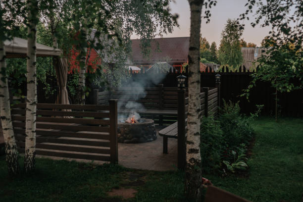 istock Flame and smoke of fire in the stone hearth 996472856