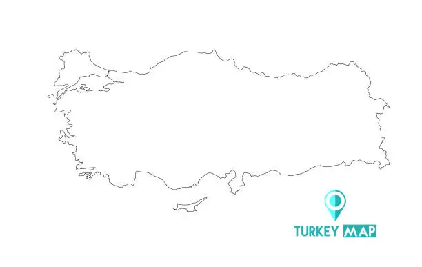 Vector illustration of Map of turkey. High detailed vector map - turkey.