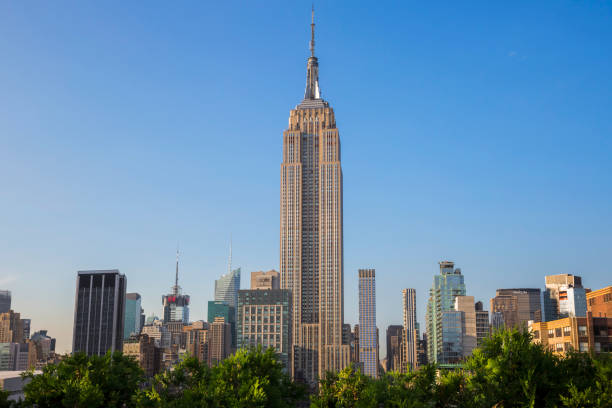 뉴욕 시 맨해튼 미드타운의 엠파이어 스테이트 빌딩으로 보기 뉴욕시, 미국입니다. - empire state building 뉴스 사진 이미지