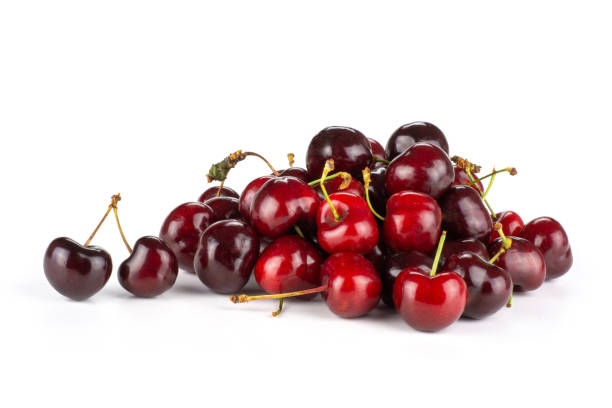 istock Fresh raw sweet red cherry isolated on white 996487132