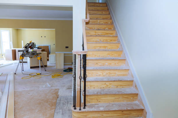 istock Interior construction of housing project with drywall installed and patched without painting applied 996495374