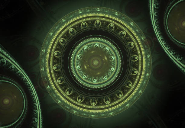 istock Abstract steampunk design, mechanical design, cogwheel engine. Modern fractal mechanical and steampunk background 996495776