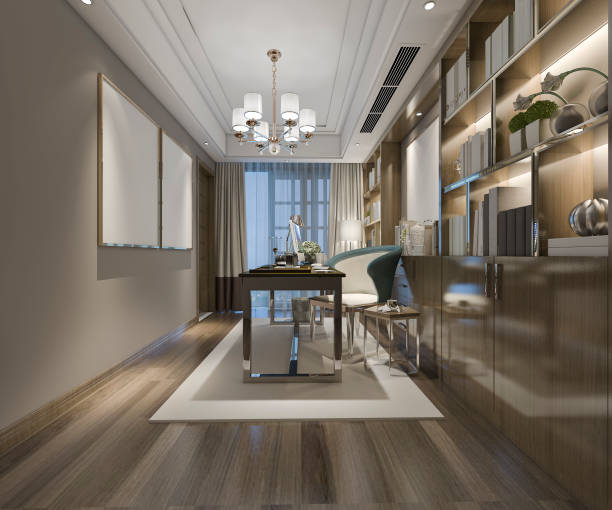 istock 3d rendering business meeting and working room in home office 996526984