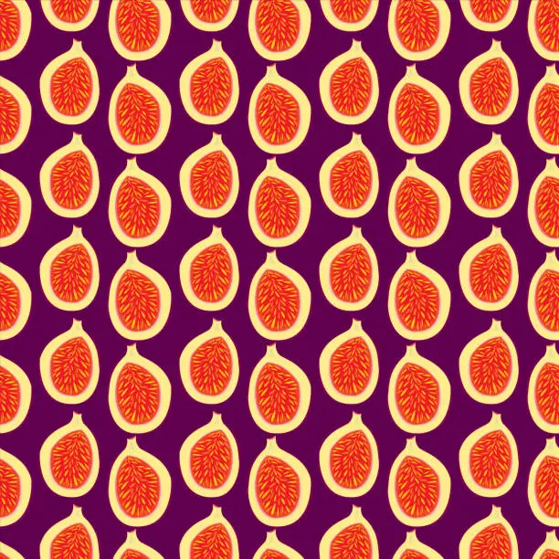 Vector illustration of Figs Seamless Pattern