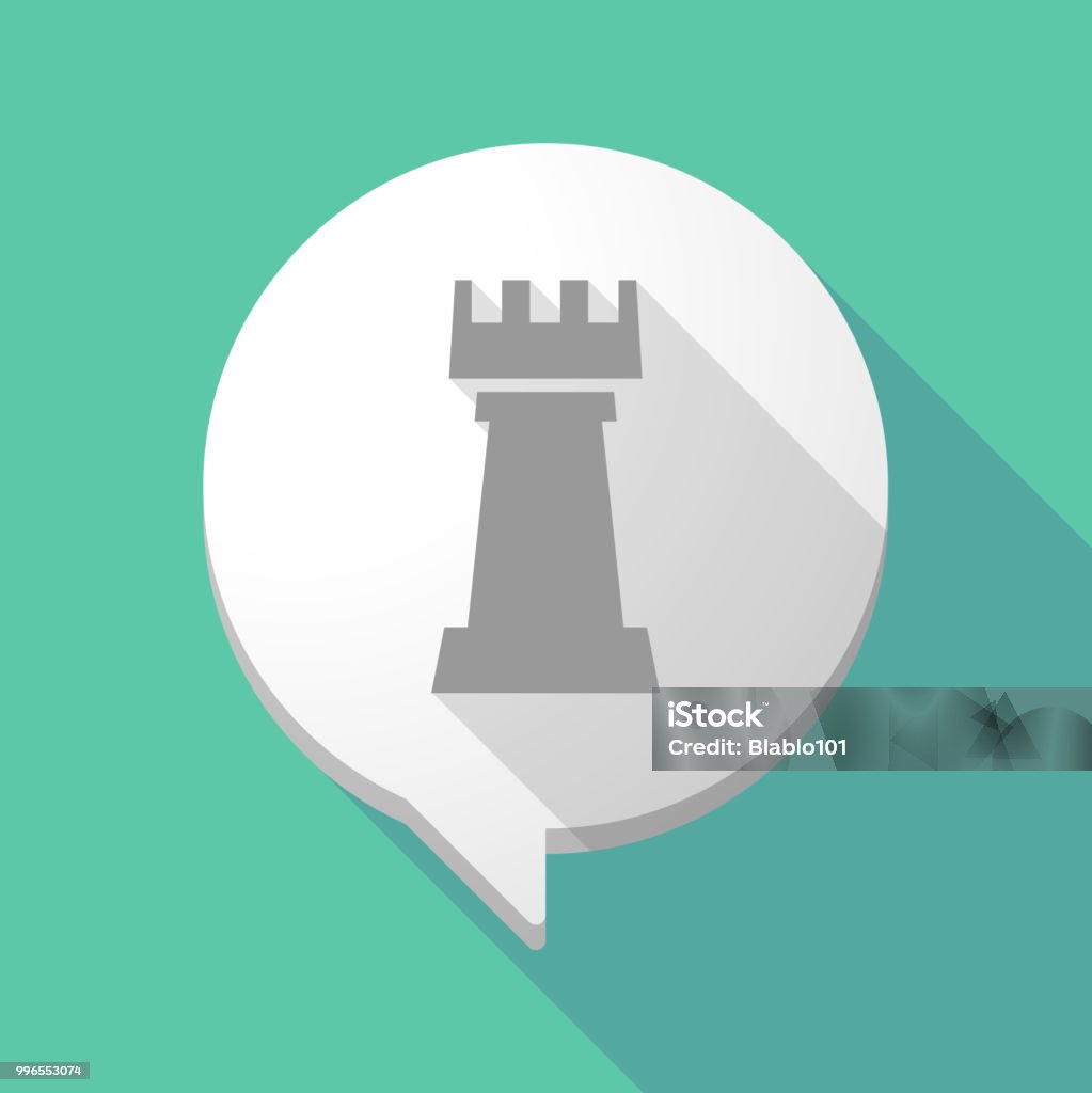 Chess Comic Rook Long Shadow Comic Balloon With A Rook Chess Figure Stock Illustration ...