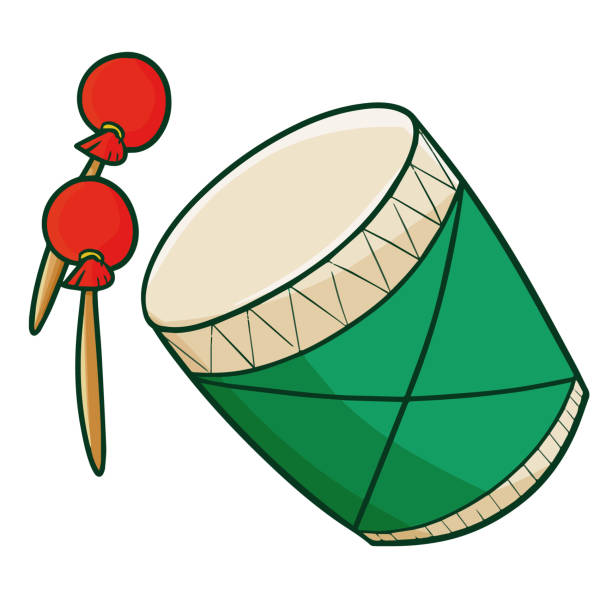 Ramadan or Eid Al-Fitr drum, it's called "Bedug" in Bahasa Indonesia Funny and cute Ramadan or Eid Al-Fitr drum, it's called "Bedug" in Bahasa Indonesia - Vector. bedug stock illustrations