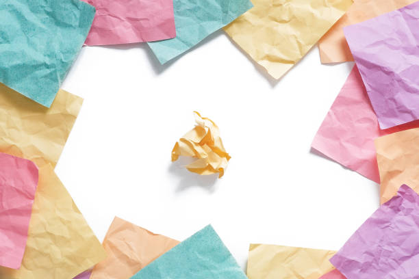 istock Framed Background of many colored crumpled reminder notes 996586070