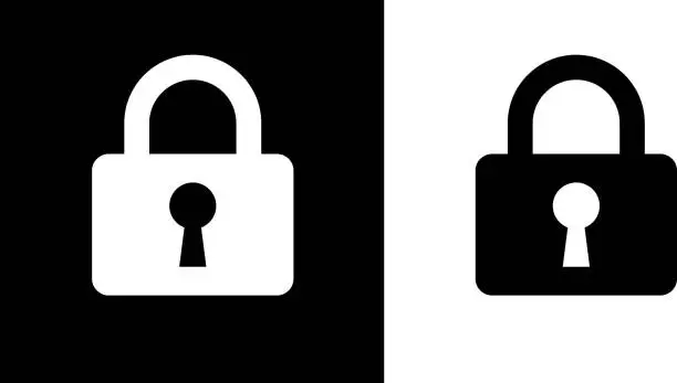 Vector illustration of Padlock with Key Hole Icon