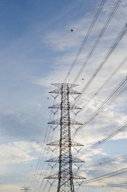 istock Hight Voltage Pole and The Blue Sky with Clouds. 996591600