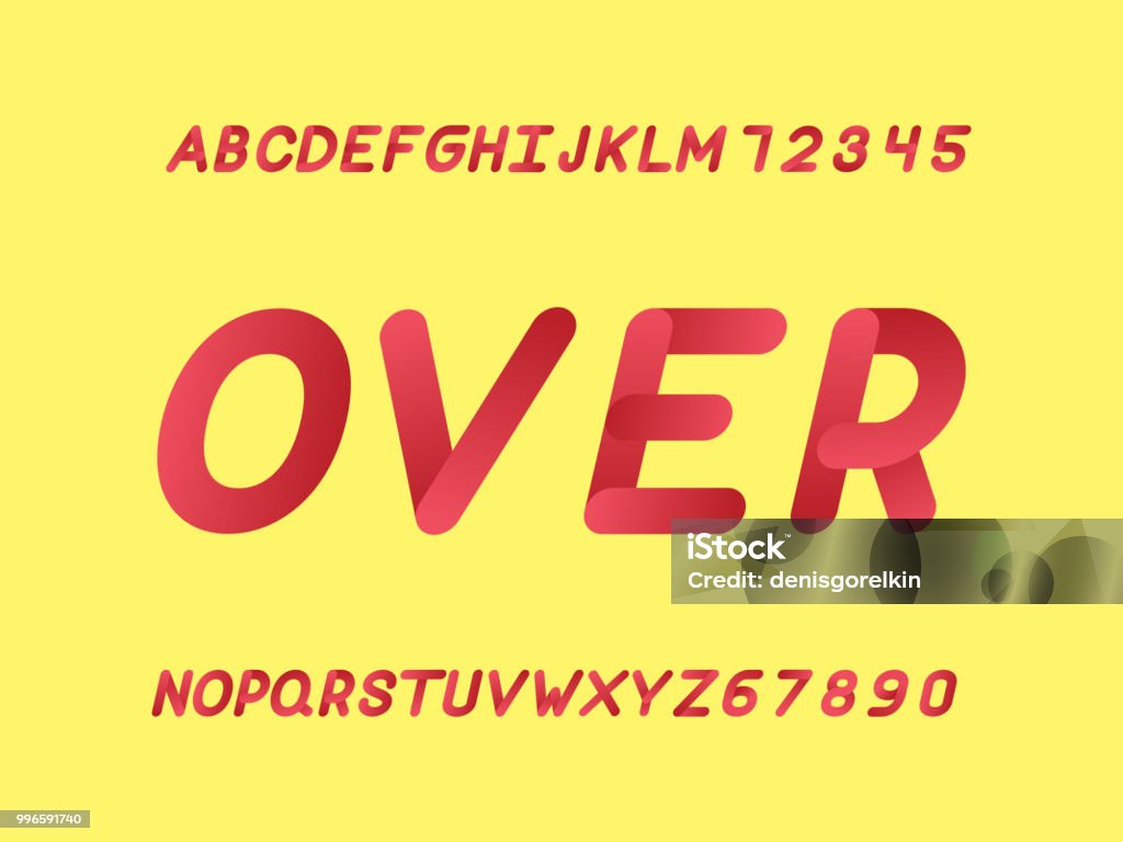 Font Over Sign Over Font Vector Alphabet Stock Illustration - Download Image Now ...