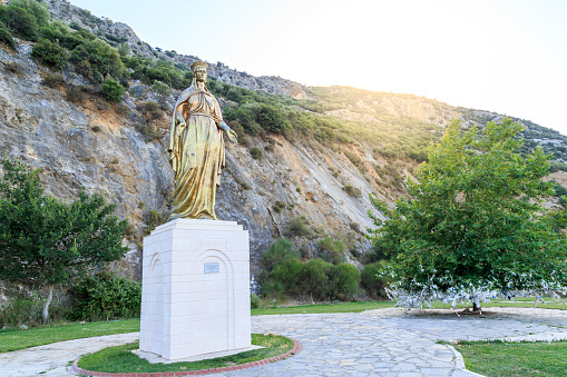Big statue of St Mary on the road to the house of St virgin Mary in Selcuk, Turkey