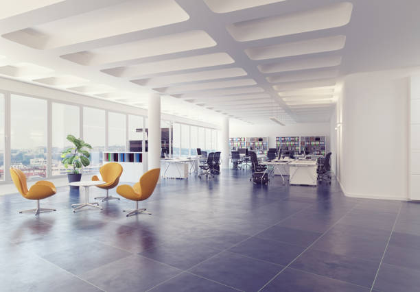 intérieur de bureau loft moderne. - cotravail photos et images de collection