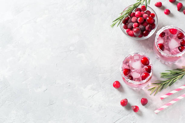 istock Cranberries cocktails with ice, berries and rosemary 996620968
