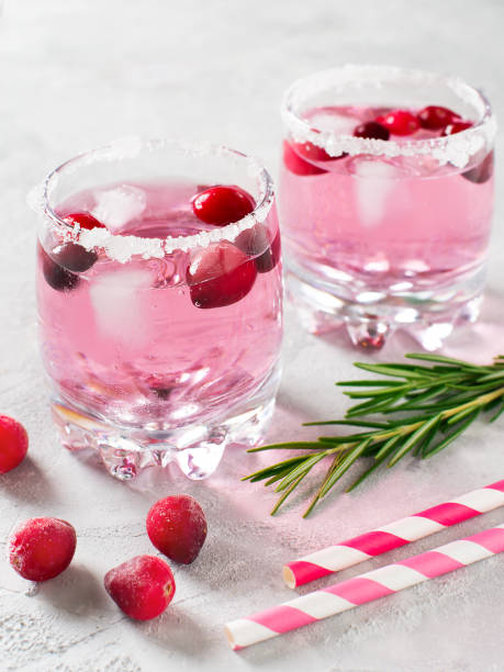 istock Cranberries cocktails with ice, berries and rosemary 996620984