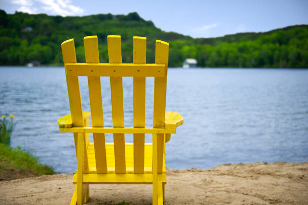 istock Muskoka chairs on a sandy beach 996636248