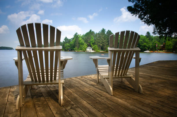 istock Muskoka chairs on a wooden dock 996636282