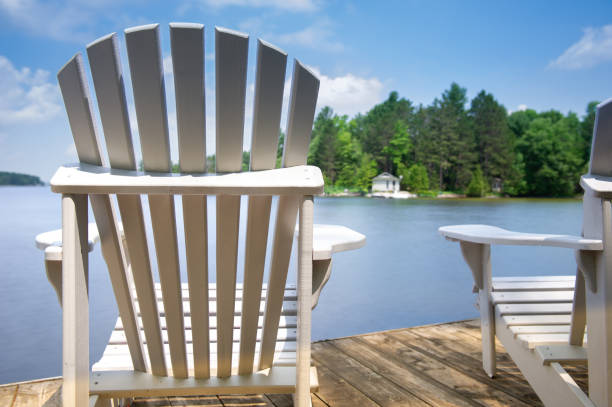 istock Muskoka chairs on a wooden dock 996636334
