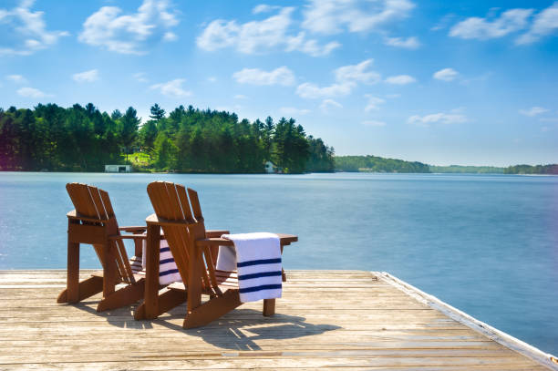 istock Muskoka chairs on a wooden dock 996636516