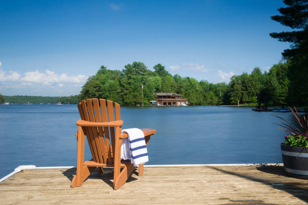 istock Muskoka chairs on a wooden dock 996636532