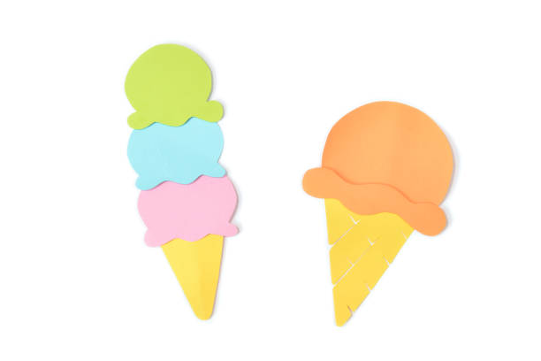 istock Ice cream paper cut on white background 996637024