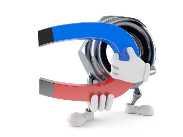 istock Nut character holding horseshoe magnet 996649684