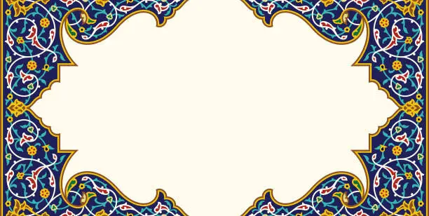 Vector illustration of Arabic Floral Frame.
