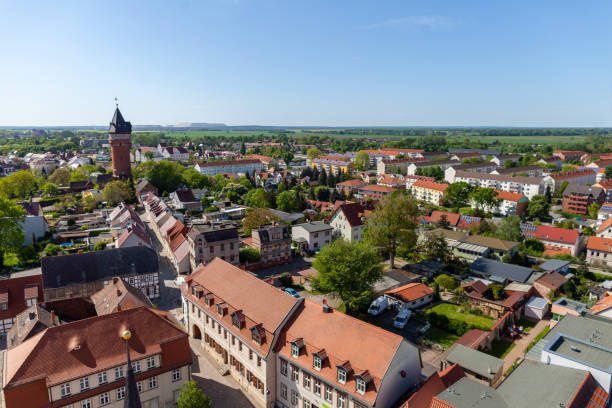 istock Landscape view from a church tower in Burg / Germany. 996656426